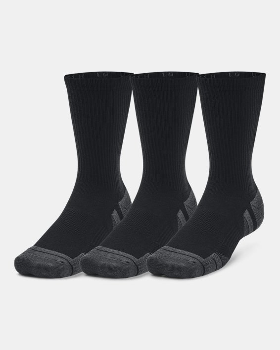 Unisex UA Performance Tech 3-Pack Crew Socks in Black image number 0